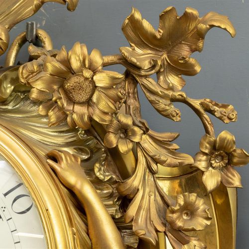Null Orologio a cartello in stile Luigi XV con cassa in bronzo dorato, Francia c&hellip;
