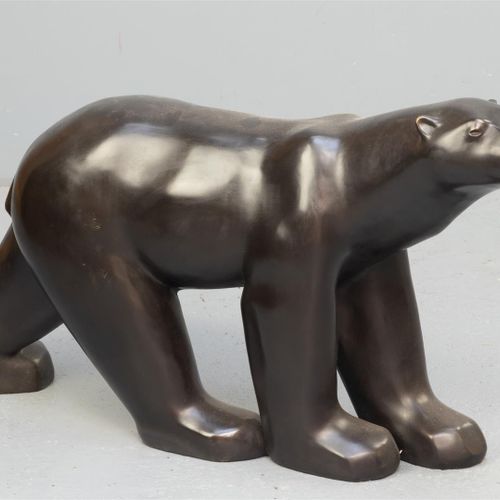 Null Una scultura in bronzo in stile art deco di un orso polare, da Francois Pom&hellip;