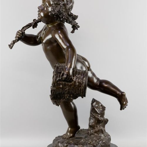 Null A capital sculpture clock, France, c. 1880, bronze, surmounted by a putto w&hellip;