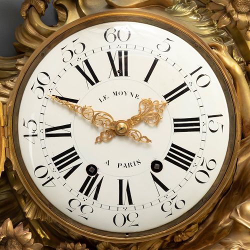 Null Pièce d'horlogerie cartel de style Louis XV dans une boîte en bronze doré, &hellip;