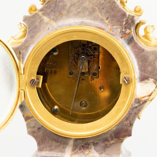 Null Reloj de sobremesa en forma de columna, Francia, hacia 1880, mármol gris co&hellip;