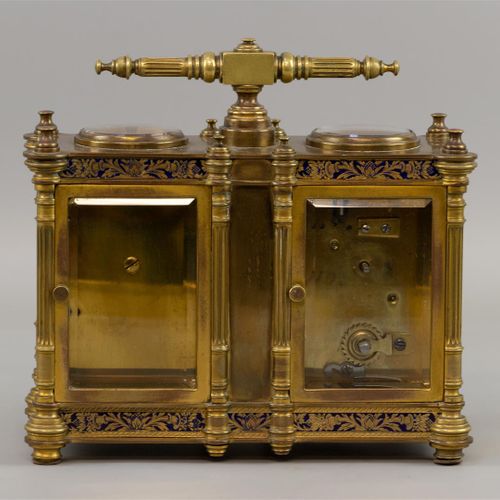 Null Un doppio orologio da viaggio, fine XIX secolo Parigi, cassa in bronzo con &hellip;