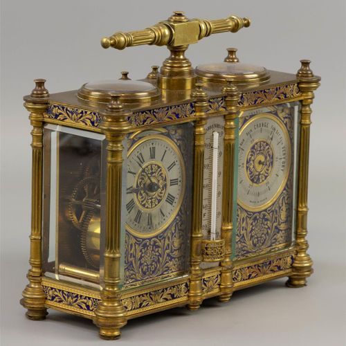 Null Reloj de viaje doble, París, finales del siglo XIX, caja de bronce con esma&hellip;