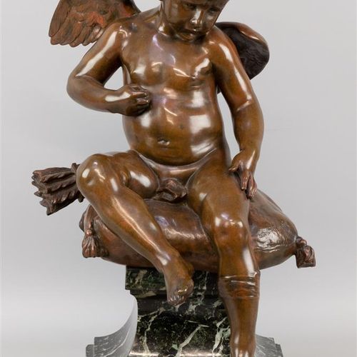 Antonin MERCIÉ (1845-1916) Antonin Mercié (1845-1916)

Sitzender Amor, Bronze au&hellip;