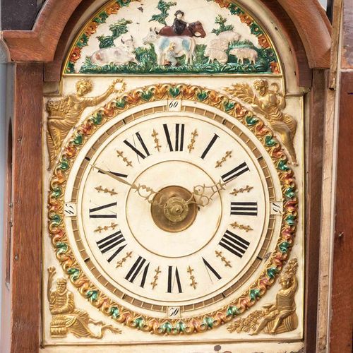 Null A Frisian longcase clock, early 19th century, in oak case with contoured ho&hellip;