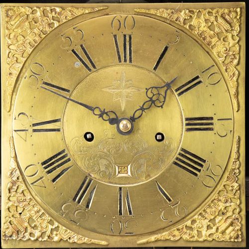 Null Reloj de pie en caja de roble, Inglaterra c. 1800, esfera de latón con indi&hellip;