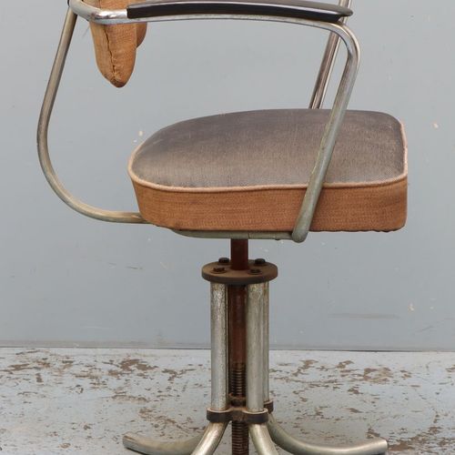 Een vintage Gispen bureaustoel, model 354, Holland, jaren '30 Tubo metálico con &hellip;