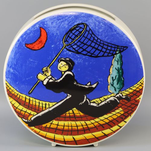 Jacques Tange (1960) Chasing the Moon Earthenware, vase with printed decor, 35/1&hellip;