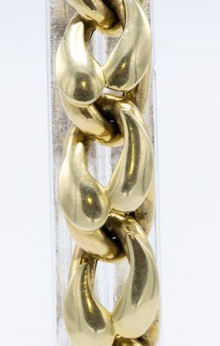 Een schakelarmband Or 14 ct., lien fantaisie ovale. L. 22 cm et 14,4 grammes