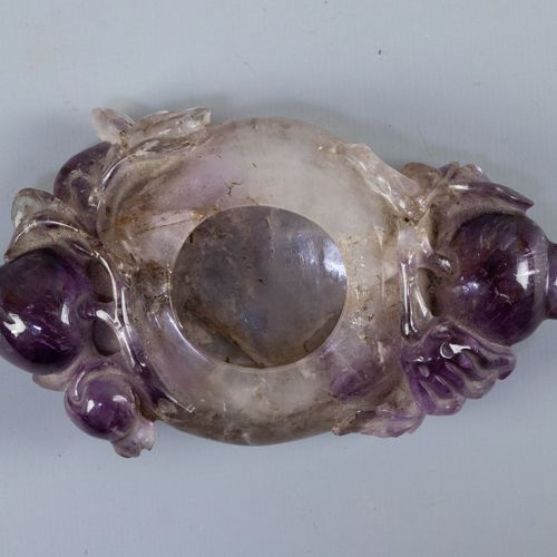 Null A brush tray, 'brush washer', China, ca. 1900Cut from Amethyst with decor o&hellip;