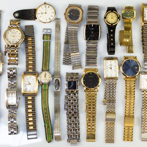 Null 17块手表，各种品牌，主要是石英表，包括3块奥运表，Indus，Sandoz，Guess，Pierre Cardin，Bulova，一块银色的Doxa&hellip;