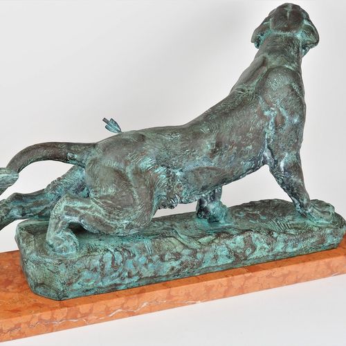Charles Valton (1851, Pau - 1918, Chinon) - Wounded Lioness Charles Valton (1851&hellip;