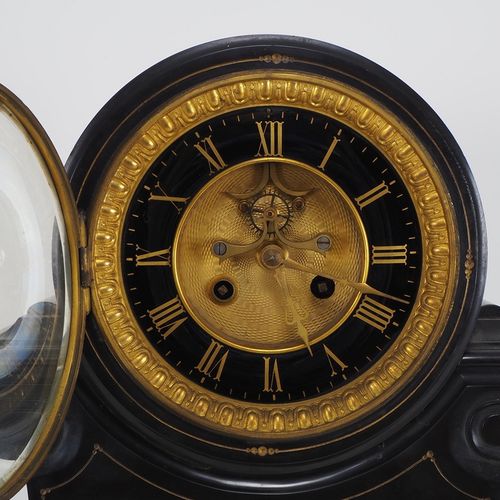 Large mantel clock with weather station, France circa 1870. Gran reloj de sobrem&hellip;