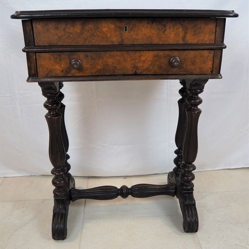 Wilhelminian style sewing table, around 1880 Wilhelminian风格的缝纫桌，1880年左右

由实心胡桃木和&hellip;