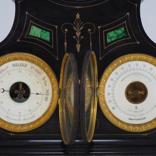 Large mantel clock with weather station, France circa 1870. Grande pendule de ch&hellip;