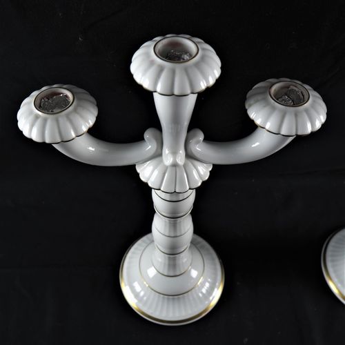 Pair of candlesticks "Rosenthal" Par de candelabros "Rosenthal".

Porcelana blan&hellip;