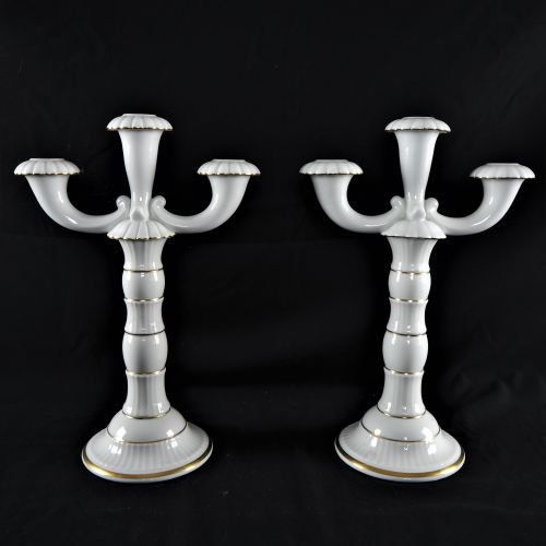 Pair of candlesticks "Rosenthal" Paire de chandeliers "Rosenthal".

En porcelain&hellip;