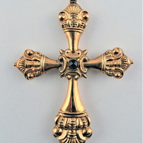 Biedermeier Cross Pendant - Garnet Ciondolo Croce Biedermeier - Granato

oro 14k&hellip;
