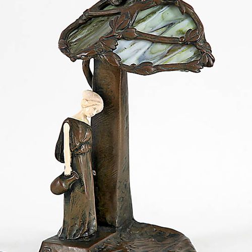 Tischlampe Art Nouveau, c. 1910. Diseño: Peter Tereszczuk (1875 Wybudow - 1963 V&hellip;