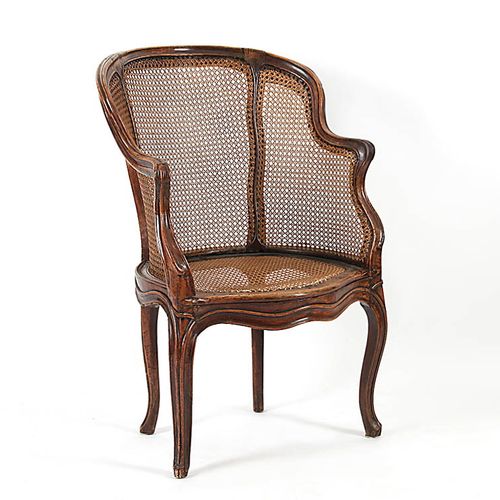BERGERE France, 2nd half of the 18th century. Walnut carved, age patina. Curved &hellip;
