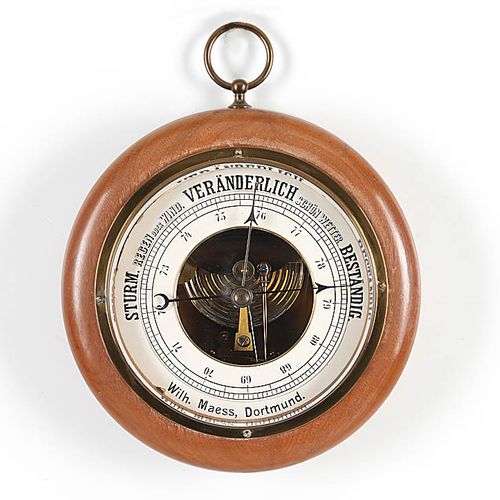 Barometer Inscrit sur l'anneau des chiffres : Wilh. Maess, Dortmund. Boîtier ron&hellip;
