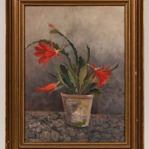 Künstler des 20. Jahrhunderts 20世纪的艺术家
- 花卉静物 - 油/水。55,8 x 42 厘米。下方隐约有签名：Jens (.&hellip;