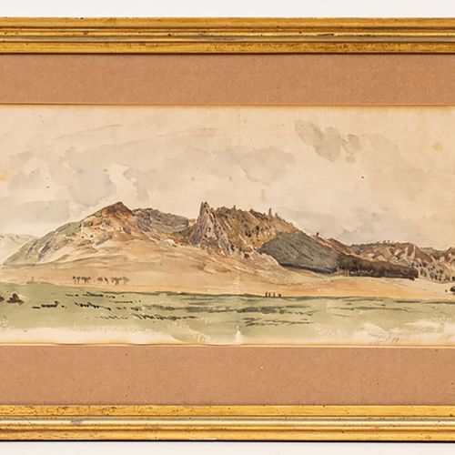Künstler des 19. Jahrhunderts 19世纪的艺术家
- 山脉 - 水彩画/纸。19,3 x 47,8厘米。隐约刻有r.和passepa&hellip;