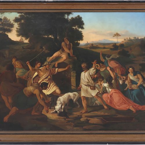 Künstler des 19. Jahrhunderts 19世纪的艺术家
- 以撒和非利士人的井争论 - 油/彩绘。126 x 173厘米。框架。修复后，以&hellip;