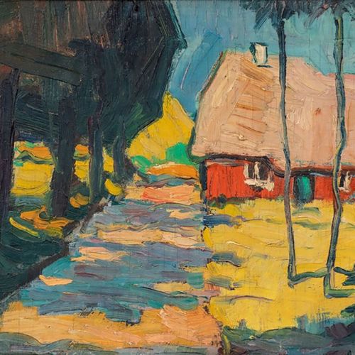 Sandro von Lorsch Sandro von Lorsch
1919年汉堡 - 1992年汉堡 - 有红房子的小路 - 油/木。34 x 45,5厘&hellip;