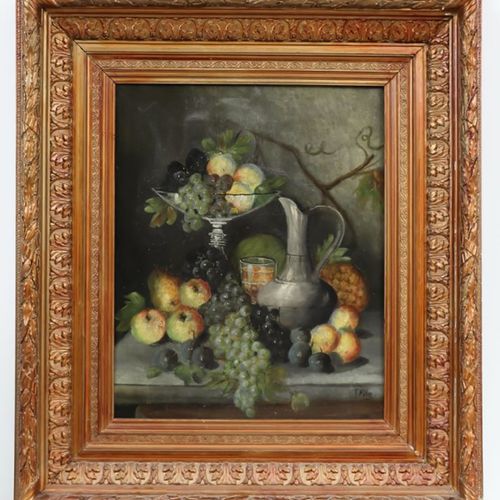 T. Müller Künstler des 19./20. T.Müller
19/20世纪的艺术家--水果静物--油彩/彩绘。双层，67 x 54 厘米。符&hellip;