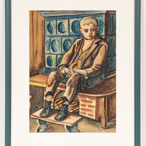 Max Unold Max Unold
1885 Memmingen - 1964 Munich - Boy sitting at the stove - Wa&hellip;