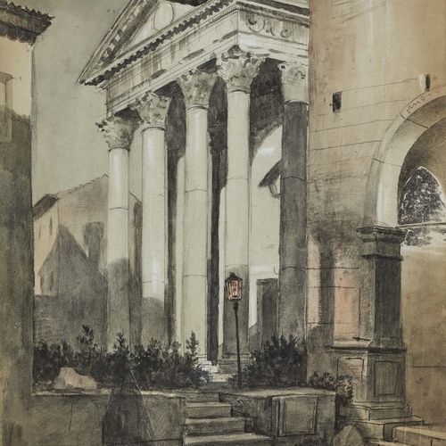 Null Friedrich Nerly (Nehrlich)
1807 Erfurt - 1878 Venice 教堂入口前的女人剪影 R. U. Signe&hellip;