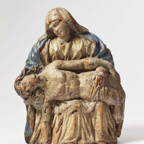 Null Pietà
南德，数据。1655年，玛丽弯下腰，让儿子横躺在她的膝盖上。衣服落在平行的褶皱里。结构紧凑，构图广泛。石灰，全圆雕。框架的多色遗迹。背面可&hellip;