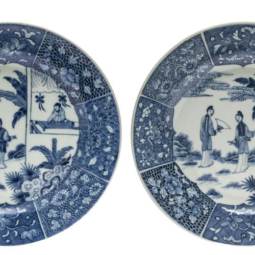 Zwei Teller - China, Qing, 18. Jh., Compagnie des Indes (?) Dos platos de China,&hellip;