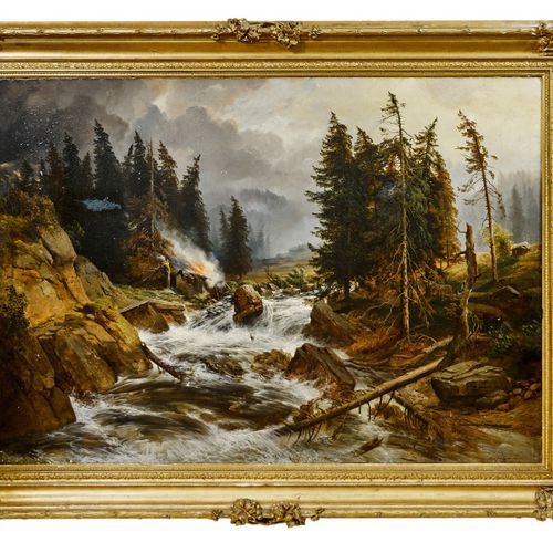 Zimmermann, Albert: Reißender Wildbach Zimmermann, Albert - Rushing Torrent - (Z&hellip;