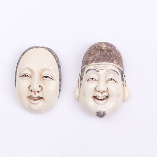 Zwei Masken-Netsuke (men), Japan, 19. Jh. Zwei Masken-Netsuke (men) — Japan, 19.&hellip;