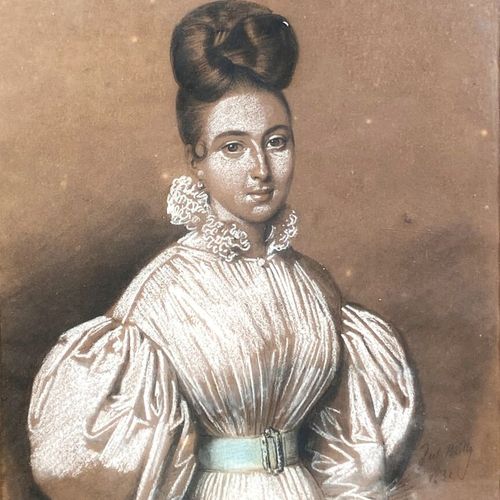 Julien Léopold BOILLY (1796 1874) Portrait de femme 
Pastels et fusain sur papie&hellip;