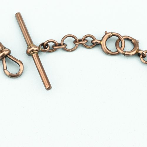 A Victorian 9 ct Gold Guard Chain, 用于手表的链子，带可拆卸的T形杆，21克