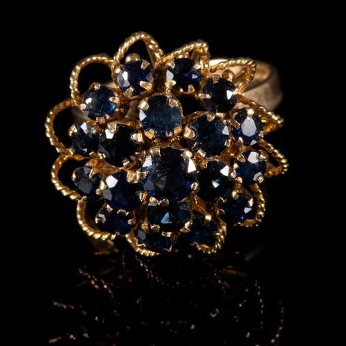 FREE POST 14 kt. Yellow gold - Ring - 3.05 ct Sapphire EXPÉDITION INTERNATIONALE&hellip;
