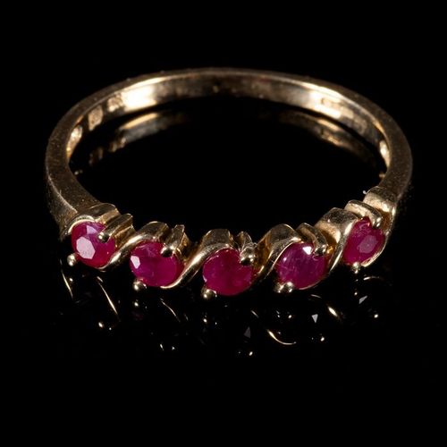 FREE POST 9 kt. Yellow gold - Ring - 0.25 ct Rubies EXPÉDITION INTERNATIONALE SU&hellip;