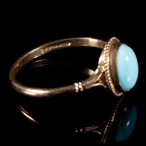 FREE POST 9 kt. Yellow gold - Ring Turquoise EXPÉDITION INTERNATIONALE SUIVIE GR&hellip;