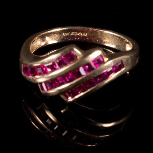 FREE POST 9 kt. Yellow gold - Ring - 0.76 ct Rubies EXPÉDITION INTERNATIONALE SU&hellip;