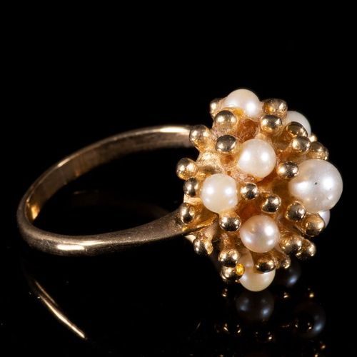 FREE POST 9 kt. Yellow gold - Ring Pearl EXPÉDITION INTERNATIONALE SUIVIE GRATUI&hellip;
