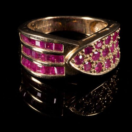 FREE POST 9 kt. Yellow gold - Ring - 1.08 ct Ruby EXPÉDITION INTERNATIONALE SUIV&hellip;