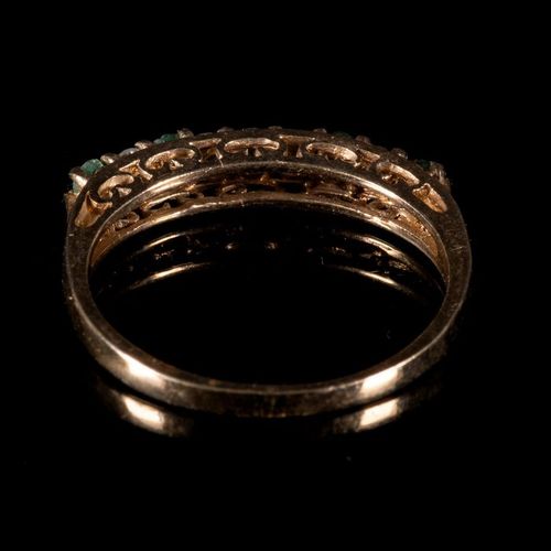FREE POST 9 kt. Yellow gold - Ring Emerald - Diamond KOSTENLOSER INTERNATIONALER&hellip;
