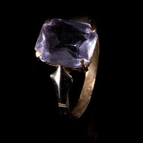 FREE POST 9 kt. Yellow gold - Art Deco Ring Amethyst 我们所有的商品都是免费的国际追踪运输（Albinus将&hellip;