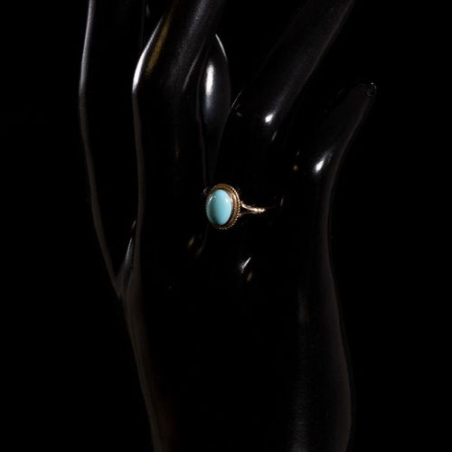 FREE POST 9 kt. Yellow gold - Ring Turquoise FREE INTERNATIONAL TRACKED SHPPING &hellip;