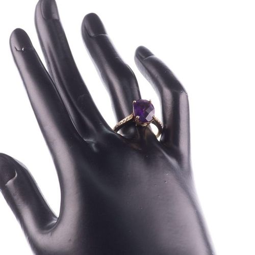 FREE POST 18 kt. Yellow gold - Ring Amethyst - FREE INTERNATIONAL TRACKED SHPPIN&hellip;