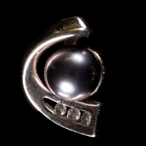 FREE POST 14 kt. White gold - Earrings Tahiti Pearl EXPÉDITION INTERNATIONALE SU&hellip;