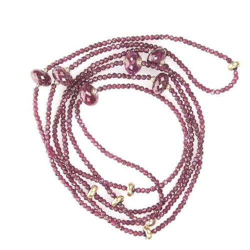 18 kt. Yellow gold - Necklace - 300.00 ct Rubies 我们所有的商品都是免费的国际追踪运输（Albinus将在拍卖结&hellip;